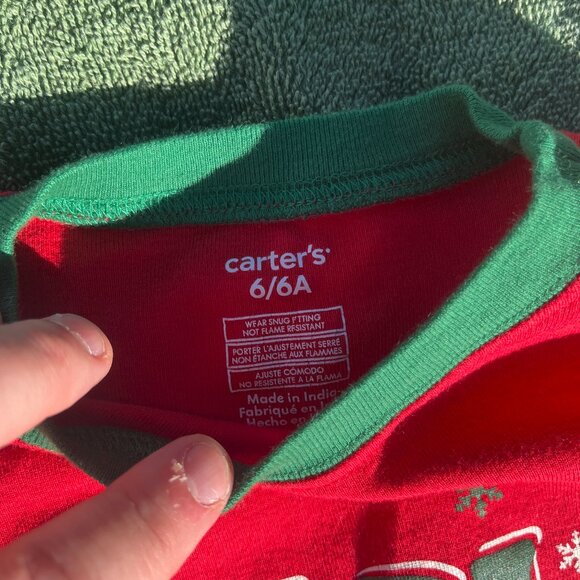 Carters 3 sets of pajama's!  'Jingle all the way' Adult, Child, and size 6 - Picture 5 of 15